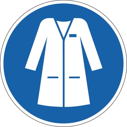 Laboratoriumjas verplicht sticker - ISO 7010 - M059 100 mm