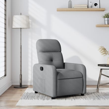 vidaXL - Fauteuil - verstelbaar - stof - lichtgrijs