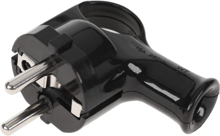 Elgotech Serie WT - Hoekstekker met Aarde - Unischuko - Zwart - Makkelijk te Monteren