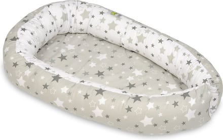 Baby nestje - wit grijs - sterren - met uitneembaar matras