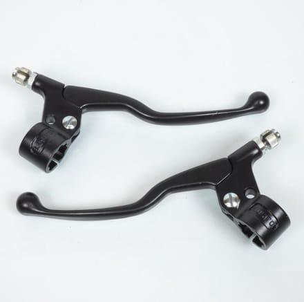 Hendelhouder rechts en links + lange remhendel 17.5cm zwart bromfiets voor motor bromfiets
