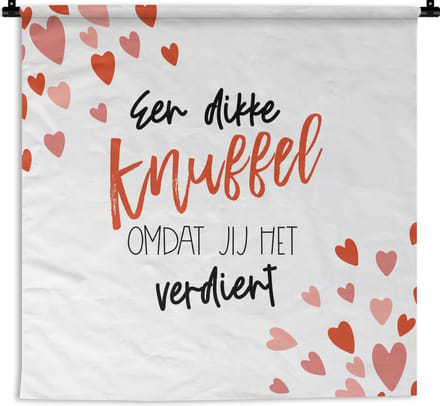 Wandkleed - Wanddoek - Sterkte - Quotes - Rood - 60x60 cm - Wandtapijt