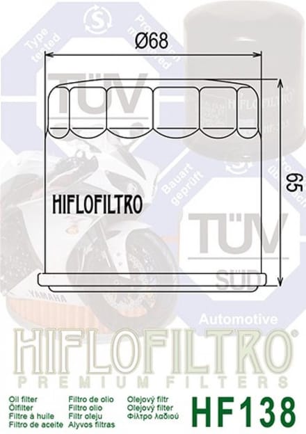 oliefilter hiflofiltro voor motor suzuki 900 rf rs2 1994 tot 2000 nieuw