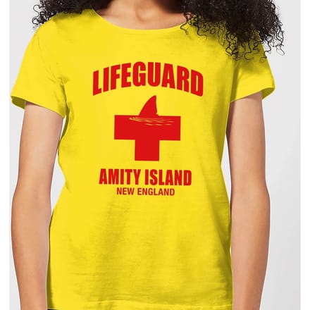 Jaws Amity Island Lifeguard Dames T-shirt - Geel - M