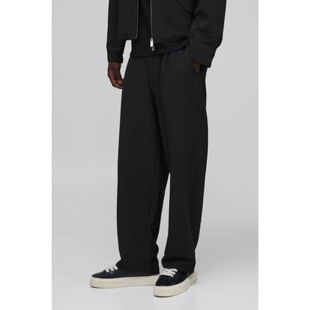 Krijtstreep Relaxed Fit Getailleerde Co-ord Pantalon | Black | Size 32