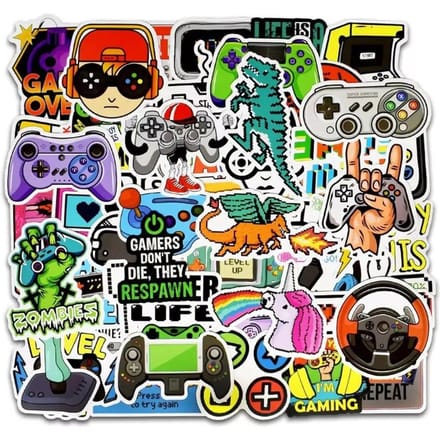 50 Pièces Dessin Animé Console de Jeu Autocollant Personnalisé Graffiti Créatif Casque Jouet Téléphone Portable Ordinateur Réfrigérateur Bureau Décoration