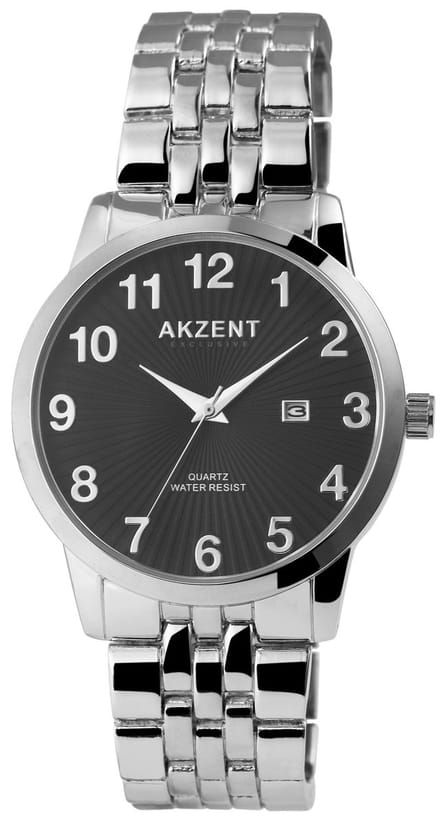AKZENT Herenhorloge metaal Alyan, 3 ATM
