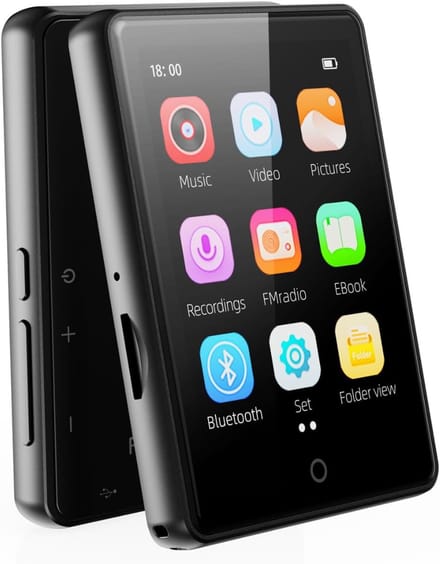 SNJY® MP3 Speler Bluetooth - MP4 Speler - Muziek Speler - Touchscreen - 64GB - Zwart