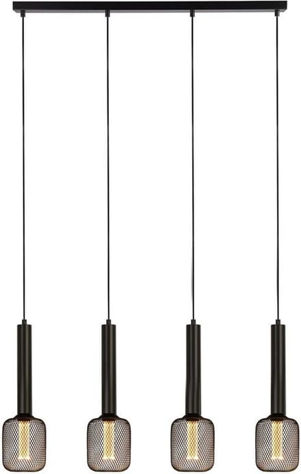 Searchlight DULWICH Hanglamp 4 Lichts Zwart