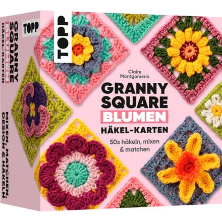 Haak kaarten Granny Square "Blumen"