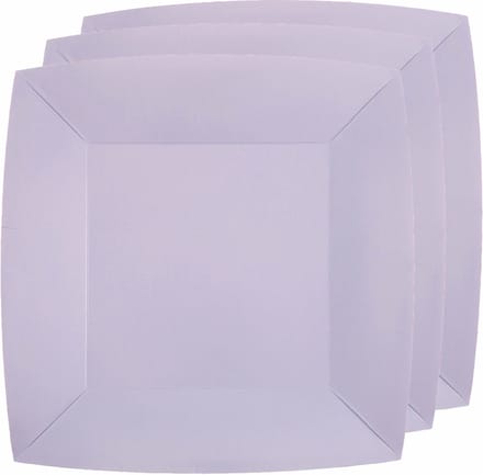 Santex Feest gebaksbordjes - lila paars - 10x - karton - 18 cm - vierkant - kartonnen feestbordjes