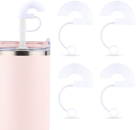 Cosensi - Dailygoods - Set van 4 Rimpelbestendige Siliconen Rietjes met Doppen