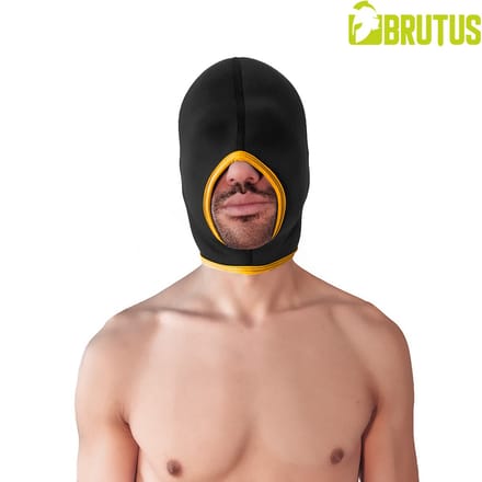 Brutus - Neoprene Blind Face Fucker Hood - Zwart/Geel
