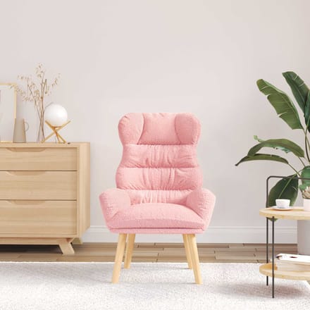 vidaXL - Fauteuil - Roze - 69 - x - 74 - x - 93 - cm - Sherpa - Stof