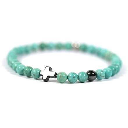 Ibizamen - Heren - armband - turkoois - turquoise - 8mm - 19cm