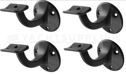 Leuninghouder zwart 75mm - Opschroef - Hol zadel Hermeta - 3505-70 - 4 stuks