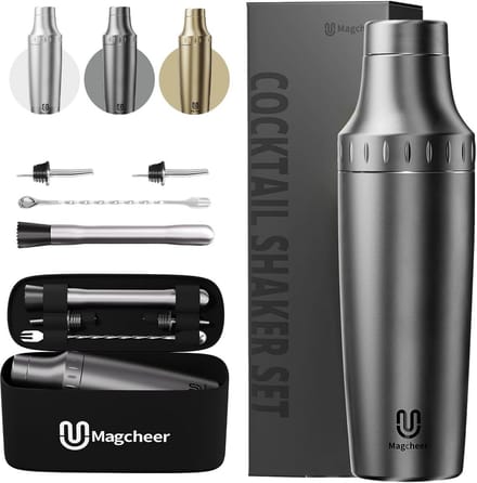 Geïsoleerde Cocktailshaker 900ml met Ingebouwde Jigger - Premium IJsvrije Barkeeper Set