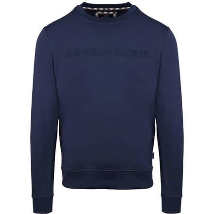 Aquascutum Heren Sweatshirt met geribde kraag (Marine)