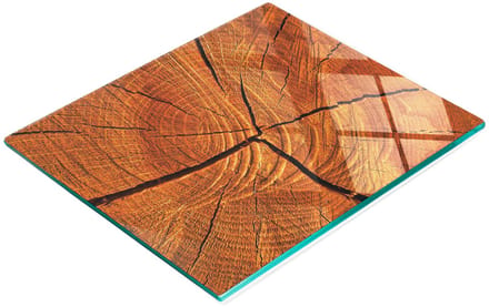 Multifunctionele decoratieve glazen keukenplank, houtbruin, 60x52 cm