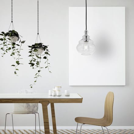 miloox by Sforzin Hanglamp Adone, transparant, glas, Ø 19 cm, 1-lamp