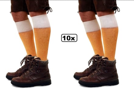 10x Paar bier sokken lang mt.39-42 en mt.43-46