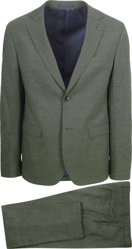 Suitable Strato Toulon Kostuum Wol Sterling Groen - Maat 46 - Heren