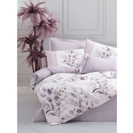 Beddengoed set - 1 dekbedovertrek 220 x 240 cm + 2 kussenslopen 60 x 60 cm - 100% percal katoen - Lila