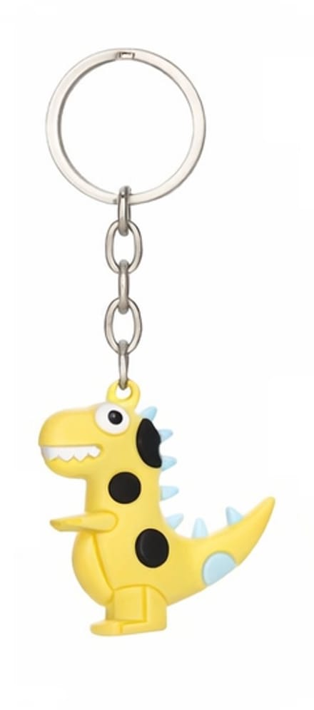 Dino Sleutelhanger 3D – Dino met Stippen Geel – Dinosaurus Rugzak Hanger – Tas Accessoire