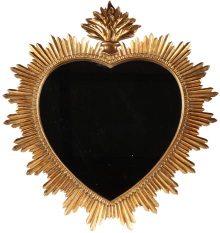 Baroque - Spiegel - Wandspiegel Hart 39 cm - Goud - Resin - 39x53.5x2 - Polyresin
