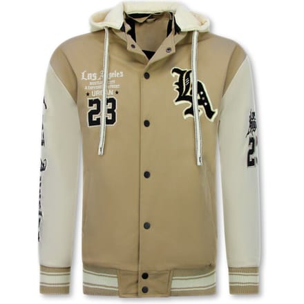 Tussenjas Heren - Baseball Jas met Capuchon Oversized - Bomberjack Heren - Zomerjas Heren - 523 - Bruin