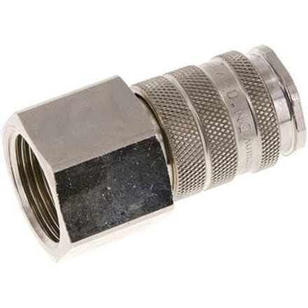 Vernikkeld Messing DN 10 Luchtkoppeling Snelkoppeling G 3/4 inch Binnendraad Double Shut-Off - CLS10-F-BN-SV-034
