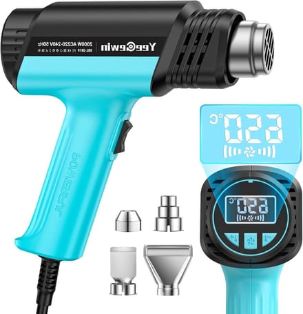 Heteluchtpistool - Heteluchtföhn Warmtepistool - Verf Verwijderen - LCD Display - 2000 W - Zwart