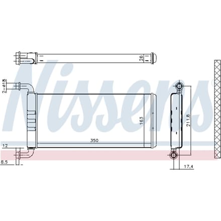 Warmtewisselaar, interieur verwarming NISSENS 72041