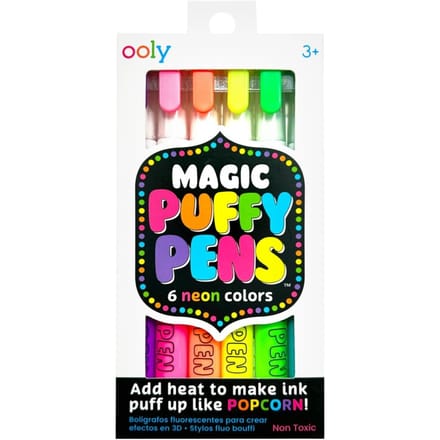 Ooly - Magic Puffy Pens – 6 Neon 3D stiften – Magische Puff-inkt door verwarming