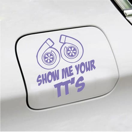 Bumpersticker - Show Me Your TTs - 15 X 15 - Paars