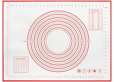 Siliconen Deegmat Silicone 60 x 40 cm - Hittebestendig - Herbruikbaar - Maataanduidingen - Groot - KELERINO. - Rood