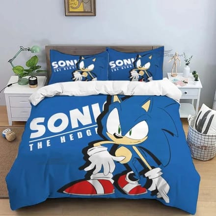 3D Cartoon Spel Egel Dekbed Beddengoed Set Dekbedovertrek Bed Set Dekbedovertrek Kussensloop King Queen Size Beddengoed Set US Full(200*230cm)3pcs