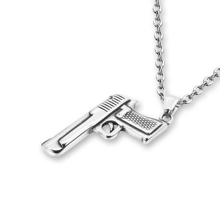 Amanto Ketting Amidu - 316L Staal - Pistool - Sport - 49x22mm - 60cm