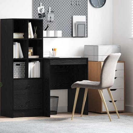 vidaXL - Bureau - Zwart - Eiken - 60 - x - 50 - x - 76 - cm
