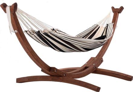 Hangmatset compact - Samba Cafe met massief houten standaard 250 cm