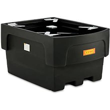 IBC-lekbak, polyetheen, 1100 l, 1500 kg, voorzetbak, inrijvakken