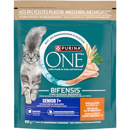 Purina ONE Senior Kattenvoer Kip & Volkoren Granen 800g