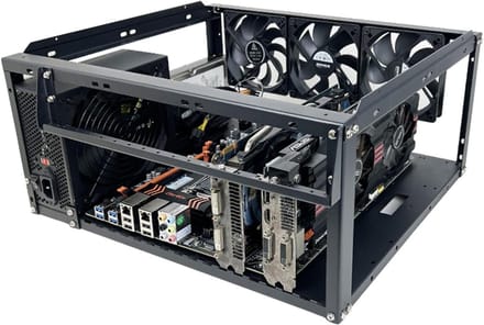 Computerbehuizing Middentoren - PC Case Open Frame - Gaming PC Bouwen - Draagbaar Open Ontwerp - 450x343x195mm - Zwart