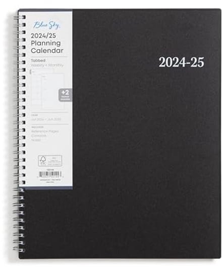 Wekelijks en maandelijks schoolagenda 2024-2025, 21.5 x 28 cm, flexibele kaft, spiral binding