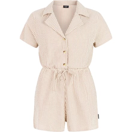 Protest PRTAyko - Playsuit Dames - Korte mouwen - Normale pasvorm - Knoopsluiting - Bruin