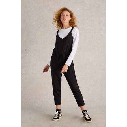 White Stuff Drawstring Jersey Jumpsuit Pure Black Taglia: 8 | Tute Outlet | Donna | Nero