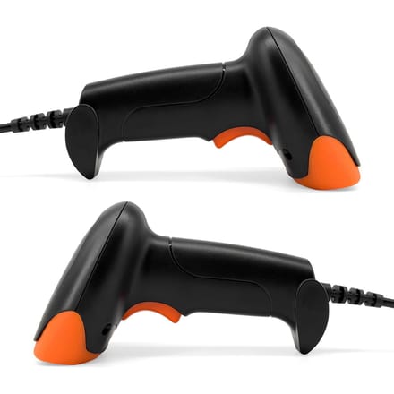 Scanner de codes-barres QR 1D 2D portable Lecteur de codes-barres filaire USB Manuel Balayage continu Capteur d'image CMOS Support Papier USB Connect black