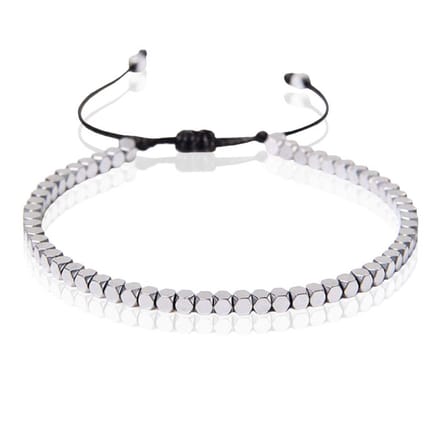LGT JWLS Dames Armband - 4mm Cube Zilver