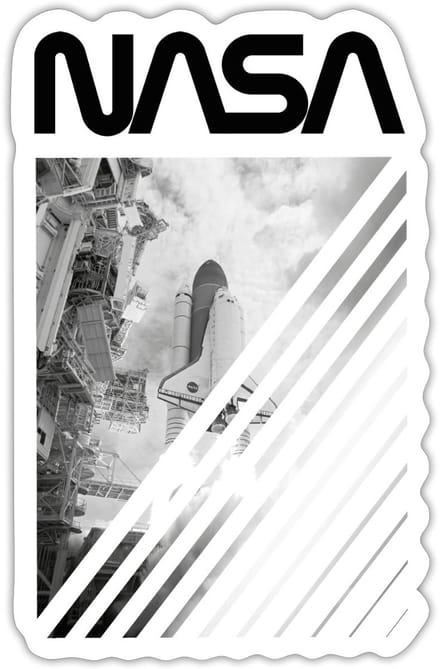 NASA Space Shuttle 6 Sticker maat S (10 x 10 cm)