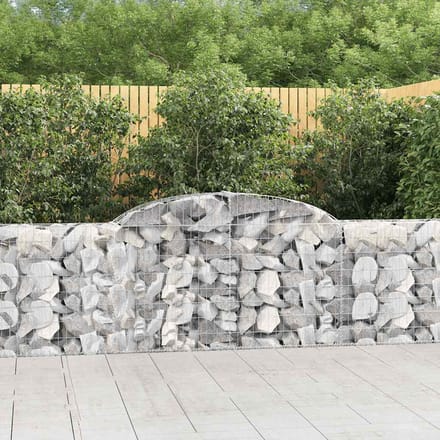 vidaXL - Schanskorven - 12 - st - gewelfd - 300x30x80/100 - cm - ijzer
